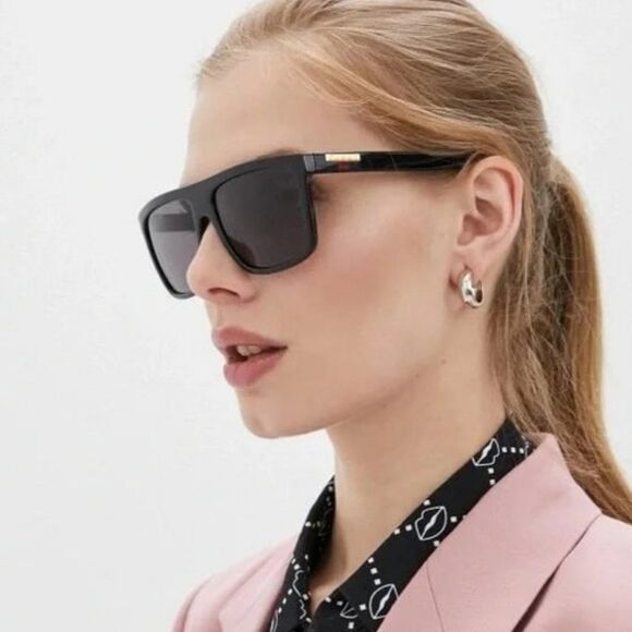 NEW Gucci GG0748S 001 Black Gray Rectangle Men Sunglasses - Picture 3 of 12